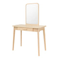 Coiffeuse en bois avec miroir rectangulaire et tiroir(Bois clair)