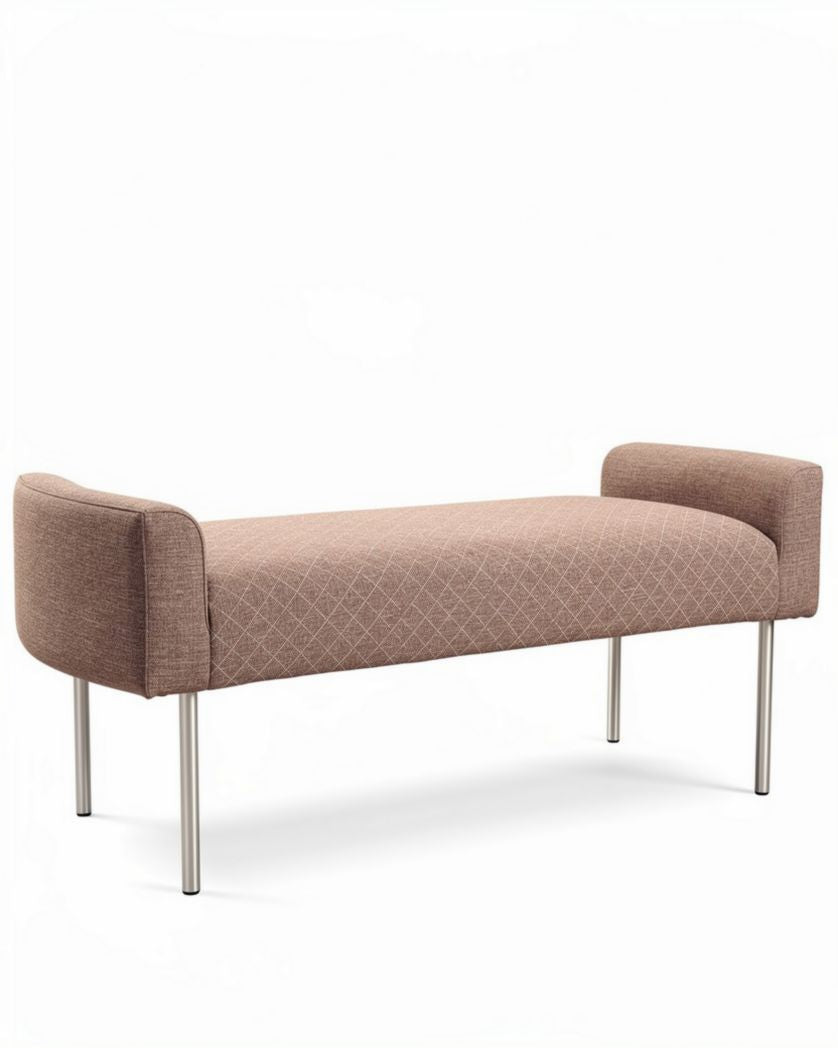Banc rembourré pour espace de vie en tissu - 125 x 50 x 45cm