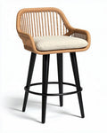Chaise de bar en rotin pour espace de restauration - 45 x 50 x 100cm