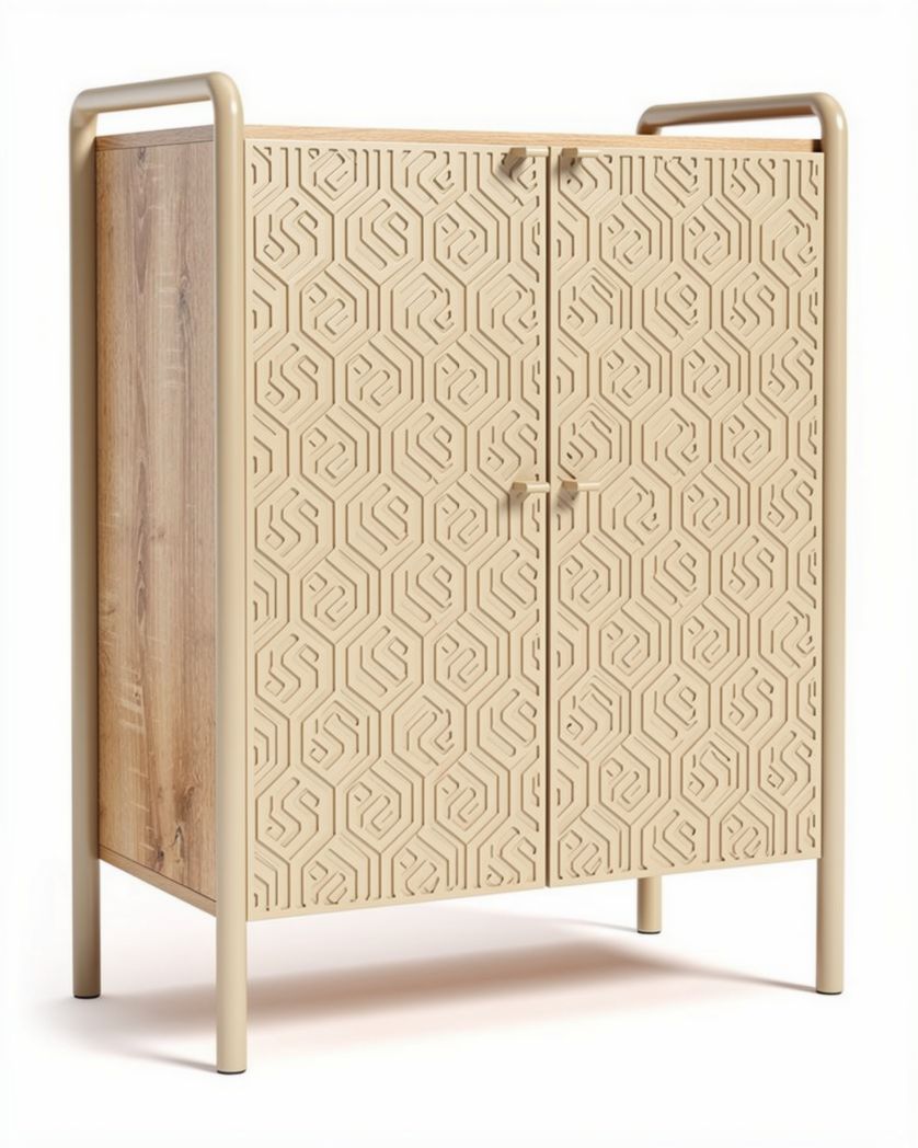 Buffet de rangement en bois et métal pour salle à manger - 150 x 40 x 70cm