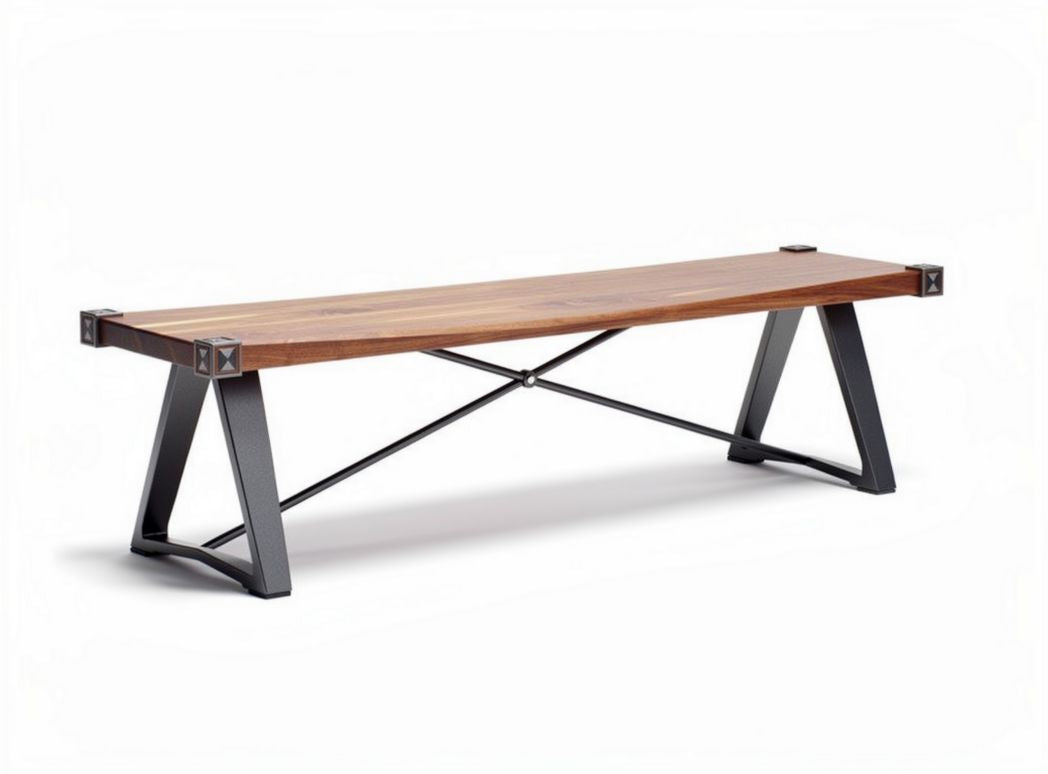 Table à manger en bois avec support en métal pour salle à manger - 150 x 40 x 45cm