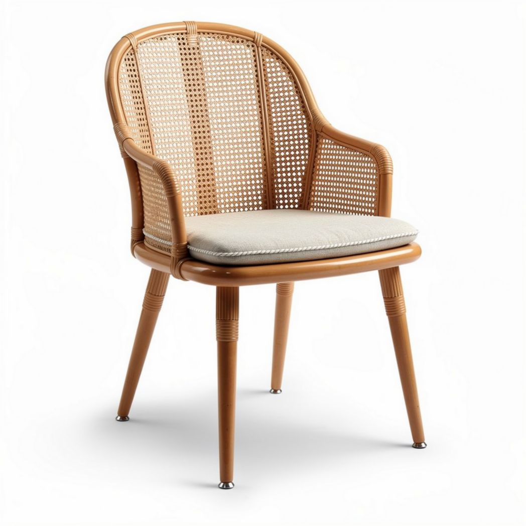 Chaise en rotin pour intérieur et extérieur - 55 x 60 x 80cm