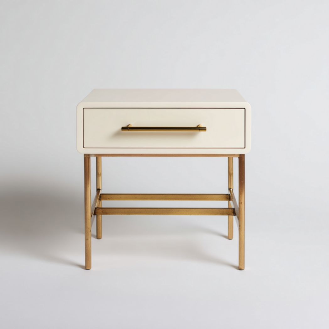 Table de chevet en bois massif pour chambre avec deux tiroirs - 45 x 40 x 60cm