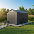 Abri de jardin en résine anthracite 8,90m² + kit de fondation(Anthracite)