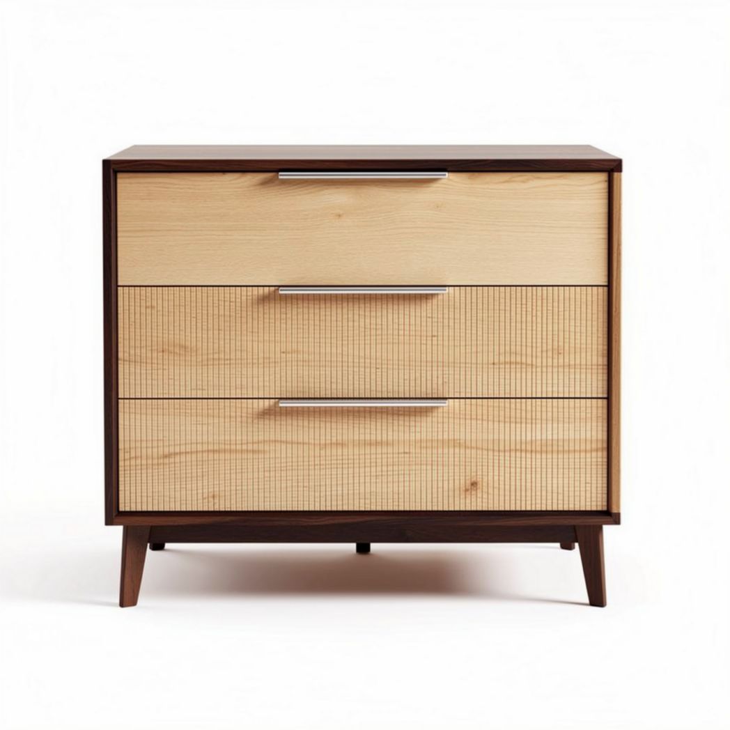 Commode en bois avec trois tiroirs pour chambre à coucher - 60 x 45 x 80cm