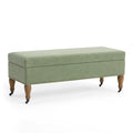Banc de rangement en cuir synthétique vert et bois, 100x40x45 cm(Vert)