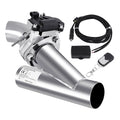 Kit de système de commutation de soupape d'échappement à rabat de silencieux arrière électrique en acier inoxydable de 2,563 mm avec télécommande(Argent/Noir)