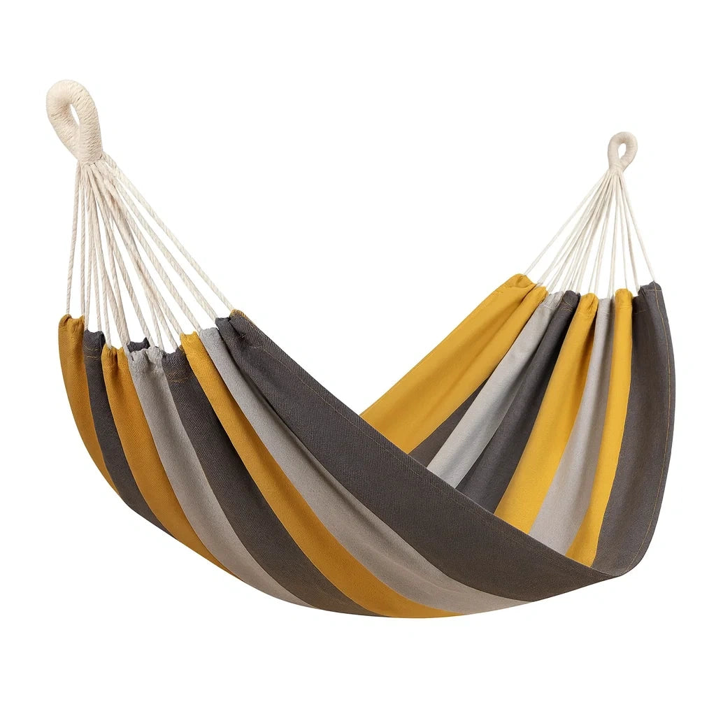 Hamac en tissu rayé jaune et gris 200x100 cm(Jaune/Gris)