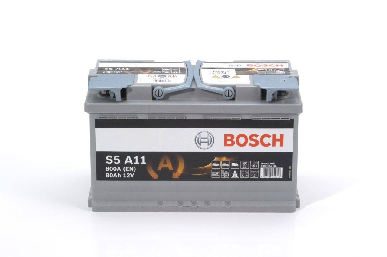 Batterie BOSCH Start  Stop S5A11 12V 80Ah 800A 0 092 s5a 110(Gris/Bleu)