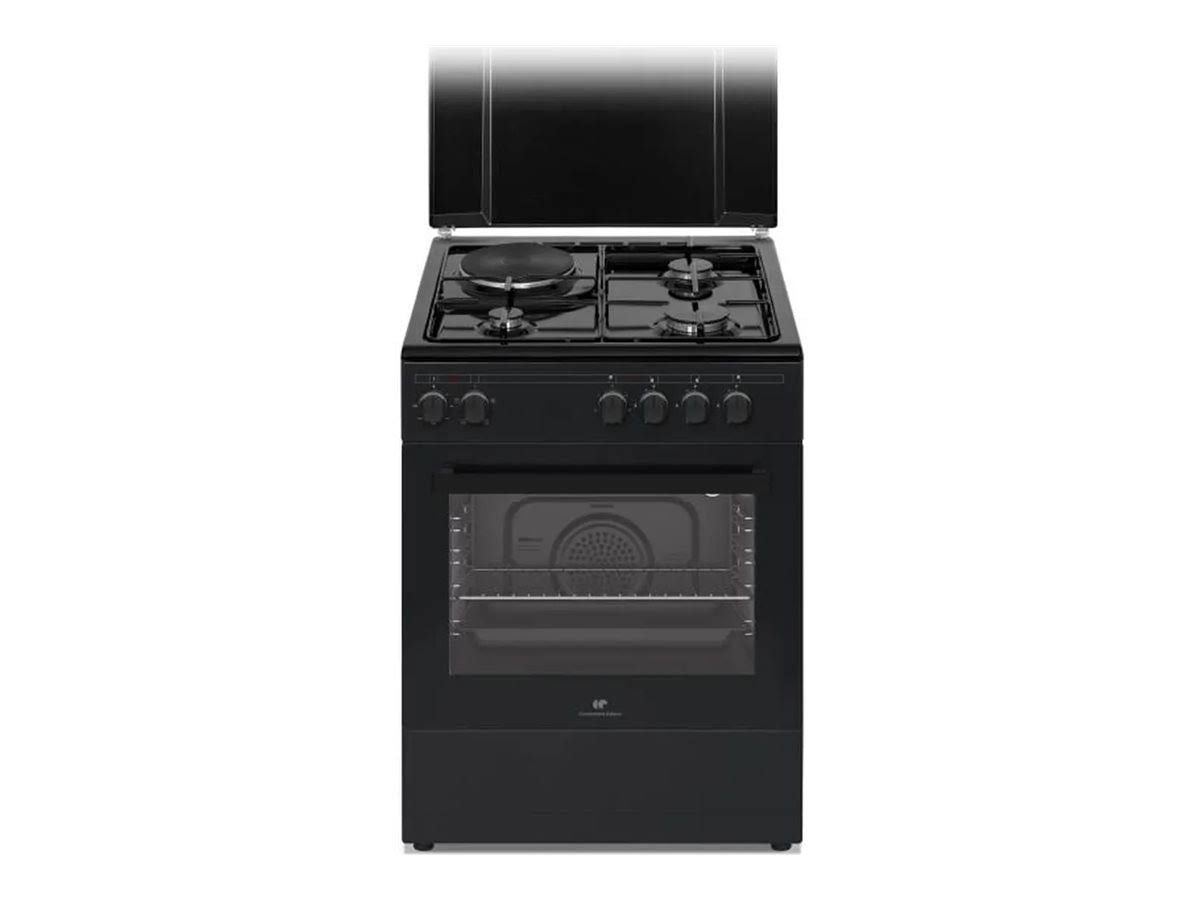 Cuisiniere mixte Continental Edison CECM60FCB 3 feux gaz + 1 électrique(Noir)