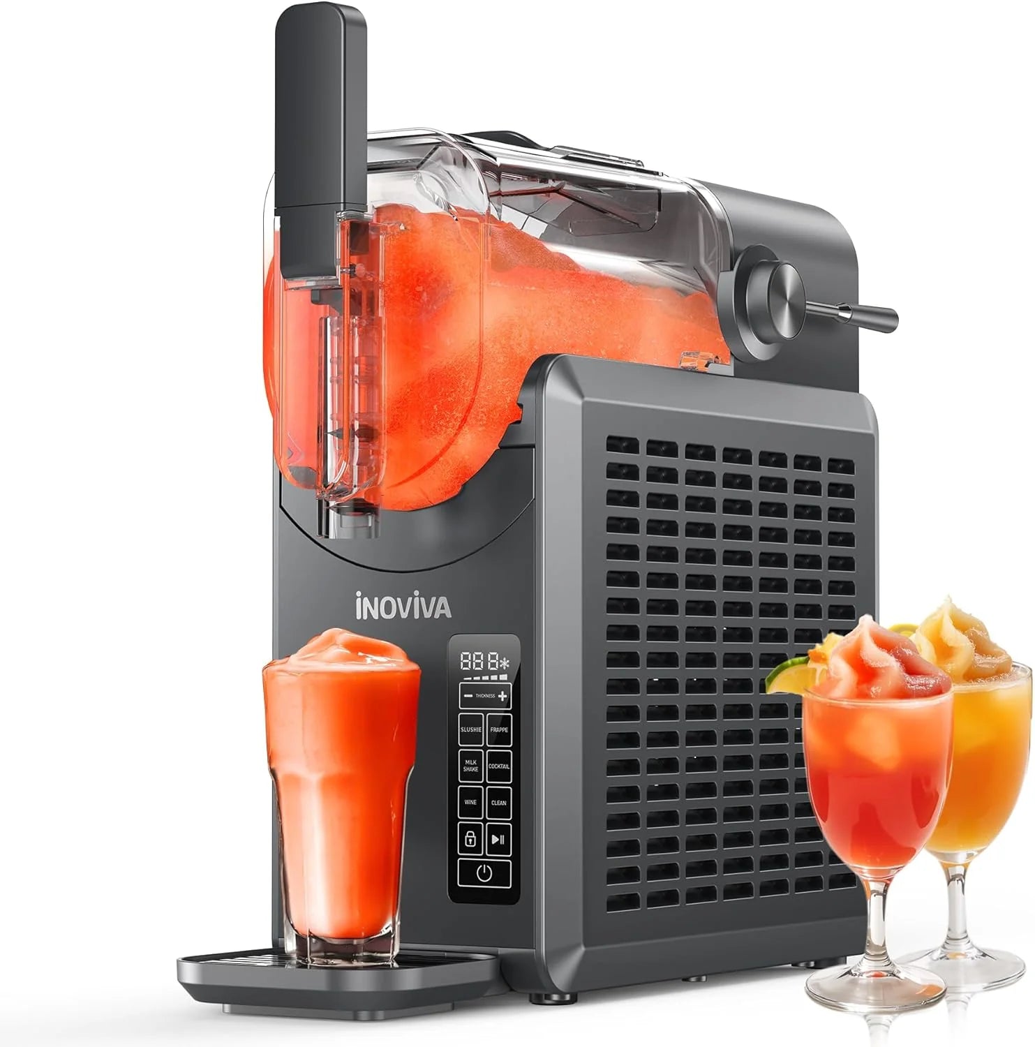 INOVIVA machine à slush 2L autonettoyante, 5 programmes, milkshake, cocktails