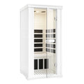 Cabine de sauna infrarouge en bois avec porte en verre trempé - Blanc, 190x90x90 cm(Blanc)