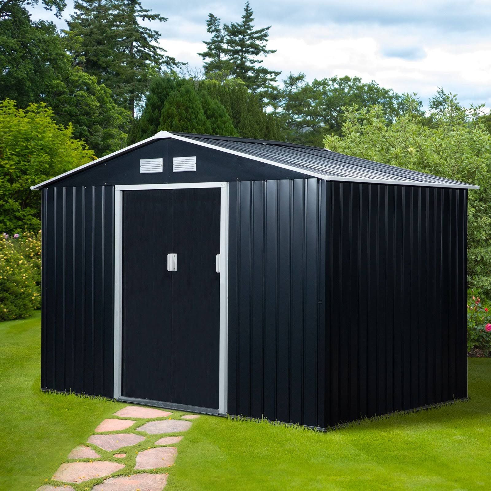 Abri de Jardin Acier Outsunny(Noir/Gris)
