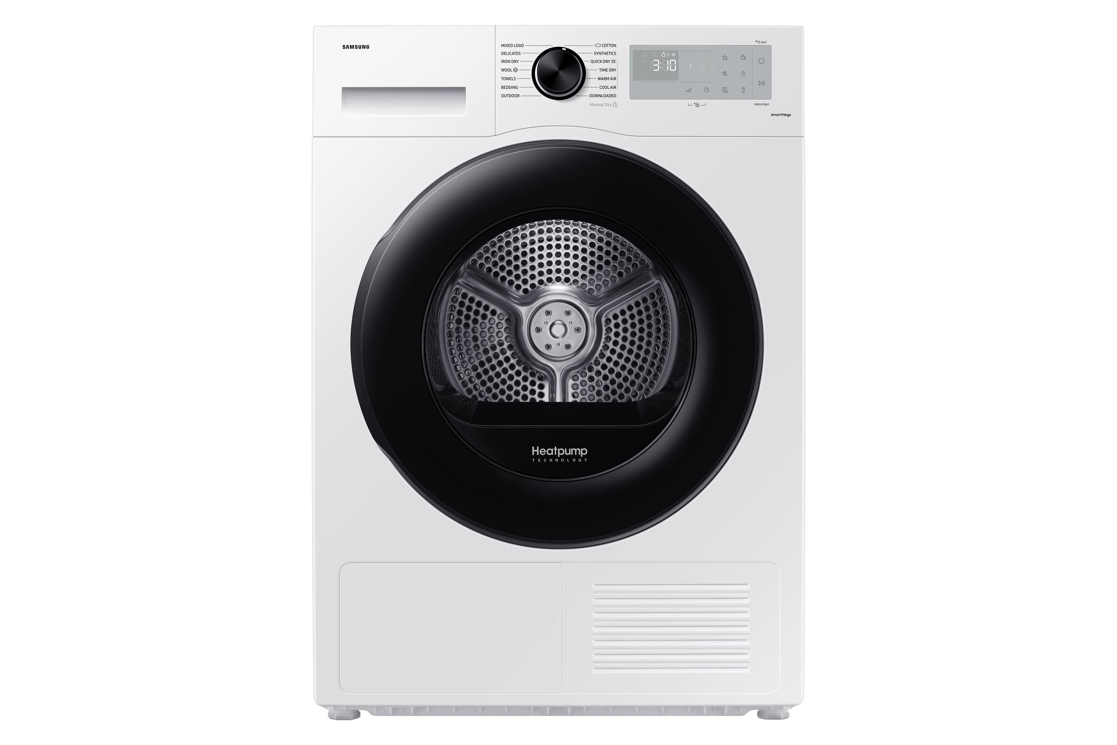 Samsung Series 5 DV80CGC0A0AEEU with OptimalDry , Heat Pump Tumble Dryer, 8kg(Blanc/Noir)