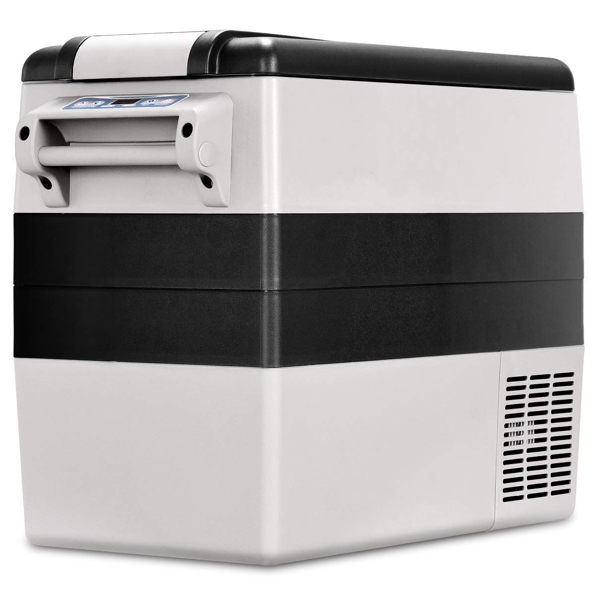 Réfrigérateur 52l de Voiture -20℃/+10℃ Mini Réfrigérateur Portable Ecran Lcd Adaptateur 69x34,5x52,5cm Noir+Gris(Default Title)