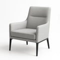 Fauteuil en tissu polyester gris pieds métal(Gris)