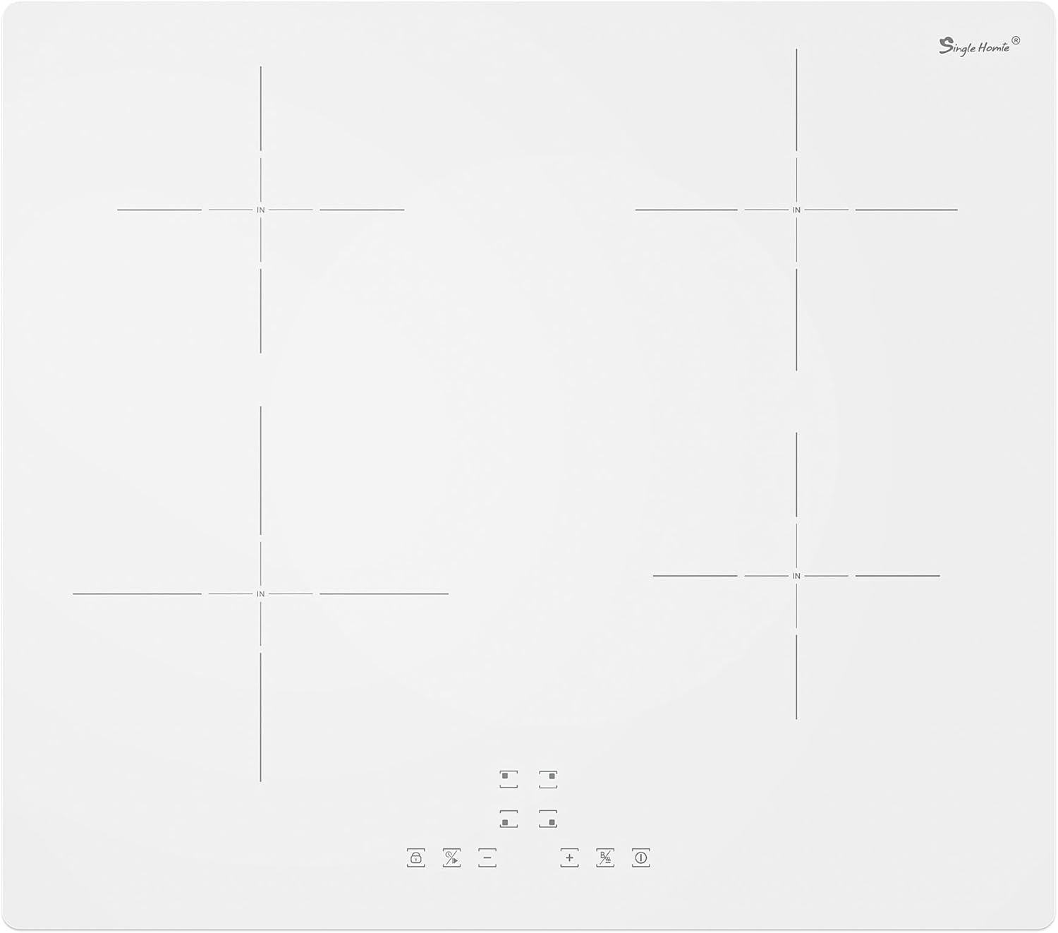 Plaque Induction 4 Feux, Plaque de Cuisson Induction Blanche avec Fonction Boost, Minuterie, Protection contre l'arrêt automatique, Verrou sécurité, 60cm, 7200W(Blanc)