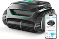 WYBOT C2 Robot Piscine sans Fil pour Piscines Enterrées 150㎡, Double Filtration, 3 Moteurs, Aspiration Puissante, Nettoyage Parois  Ligne d'eau, 180 Min, App(Noir-Vert Vert)