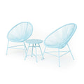 Ensemble de mobilier de jardin avec chaises et table en métal et corde bleue pour extérieur(Bleu)