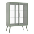 Vitrine en métal vert avec portes en verre trempé 150x100x40 cm(Vert)