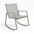 Fauteuil à bascule en aluminium gris et tissu mesh(Gris)