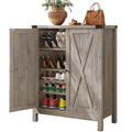 Moasis 5-tier 20 Pair Shoe Storage Cabinet with Double Doors for Entryway(Oak)