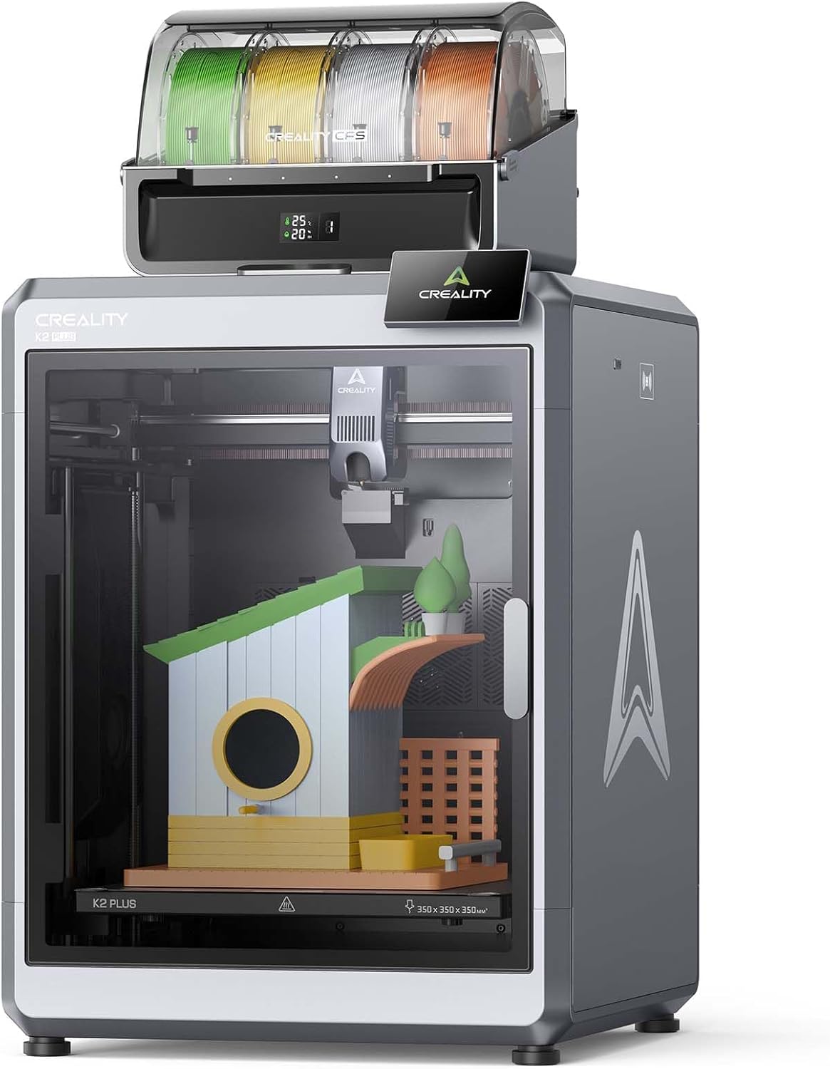 Creality K2 Plus Combo Imprimante 3D, impression multicolore 600 mm/s, vitesse d'impression élevée, double caméra AI, nivellement automatique, volume de construction 350 x(Blanc)
